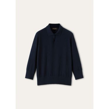 Loro Piana - Neo Piuma Polo Cash Gg 18, Woman, Blue Navy, Size: 48