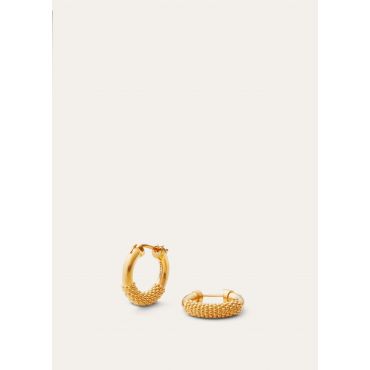 Loro Piana - Bubble Hoop Earrings Brass, Woman, Soft Gold, Size: NR