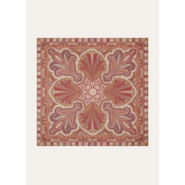 Loro Piana - Sherazade Shawl 140 Soft Cash Silk, Woman, Rumba Red/Prune Purple/Sunflower, Size: NR