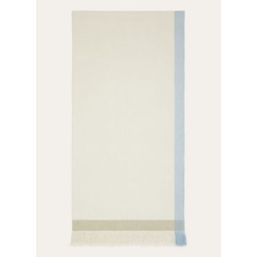 Loro Piana - Four In Hand Fouta Linen, White/Green/Light Blue/Acqua, Size: NR