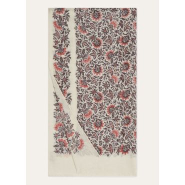 Loro Piana - Loro Piana Riserva San Nicol Stole Se Li, Woman, Chalk/Graphite Powder/Dahlia, Size: NR