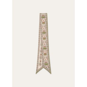 Loro Piana - Loro Piana Cardo Veneziano Tie Band 86 Silk Twill, Woman, Sunset Glow/Green Fluorite, Size: NR