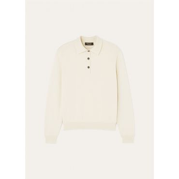 Loro Piana - Classic Baby Cash Polo Gg 12, Woman, White Snow, Size: 42