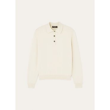 Loro Piana - Classic Baby Cash Polo Gg 12, Woman, White Snow, Size: 42