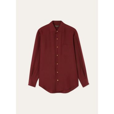 Loro Piana - Andre' Shirt Light Shantung, Woman, Deep Maroon, Size: 40