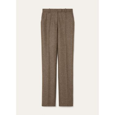 Loro Piana - Davey Trousers Wish Cash Flannel, Woman, Dark Granite Melange, Size: 46
