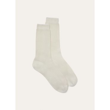 Loro Piana - Cash Cotton Light Socks Gg 14, Woman, Hydrangea White, Size: M