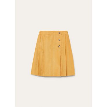 Loro Piana - Aida Skirt Tailoring Silk Chevron, Woman, Saffron Tea, Size: 42