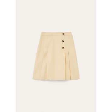 Loro Piana - Aida Skirt Tailoring Silk Chevron, Woman, Milk Amber, Size: 46