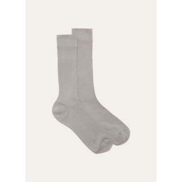 Loro Piana - Wish 2/60 Socks Wool Gg 18, Woman, Stone Grey, Size: L