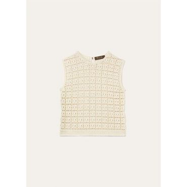 Loro Piana - Arola Top Cash Abaca, Woman, Nougat, Size: S