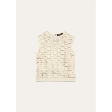 Loro Piana - Arola Top Cash Abaca, Woman, Nougat, Size: S