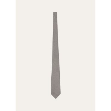 Loro Piana - Yale Pied De Poule Tie 8 Silk, Man, Silver White/Ivory/Deep Green, Size: NR