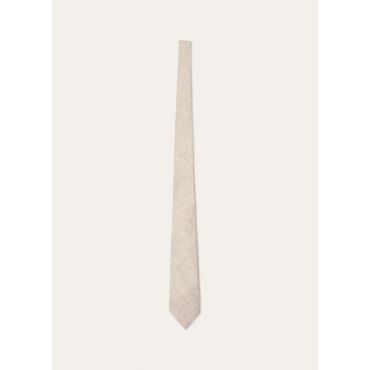 Loro Piana - Yale Textured Tie 8 Linen Silk, Man, Angora Beige, Size: NR
