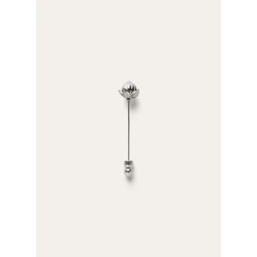 Loro Piana - Linen Flower Bud Pin Brass, Woman, Antique Silver, Size: NR