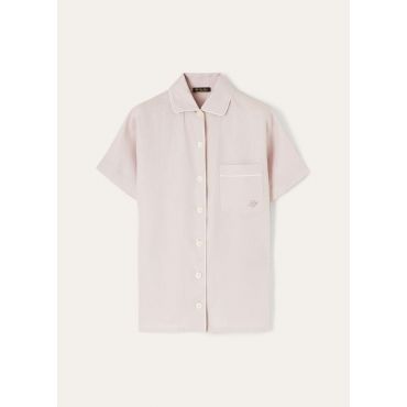 Loro Piana - Angelina Ss Shirt New Summer Twill, Woman, Graysh Lavender, Size: 40