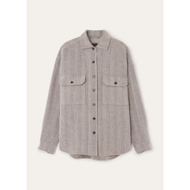 Loro Piana - Darby Overshirt Linen Wish Cash Rain, Woman, Chalk/Black, Size: 38