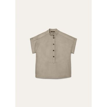 Loro Piana - Elody Ss Shirt Silk Wool Plombant, Woman, Aniseed, Size: 36