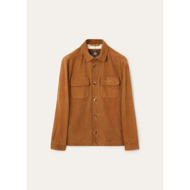 Loro Piana - Loro Piana Overshirt Lowered Suede, Man, Cocoa, Size: 48