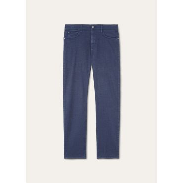 Loro Piana - Quarona Bull Linen Cotton Stretch Dyed, Man, Deep Ocean Depths, Size: 38
