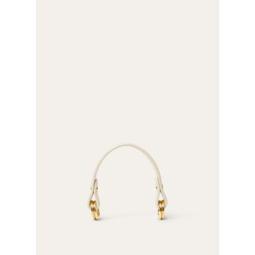 Loro Piana - Lp Foulard Handle Rounded Leather, Woman, Whisper White/Sun Gold, Size: NR