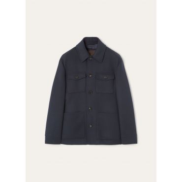 Loro Piana - Devis Caban Cash Double Rain, Man, Blue Navy, Size: 50