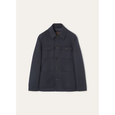 Loro Piana - Devis Caban Cash Double Rain, Man, Navy Blue, Size: 50