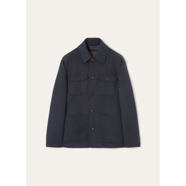 Loro Piana - Devis Caban Cash Double Rain, Man, Blue Navy, Size: 50