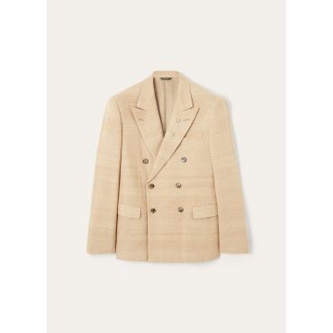 Loro Piana - Milano Peak Db Jacket Lotus Flower Cash Silk, Man, Pale Wheat, Size: 46