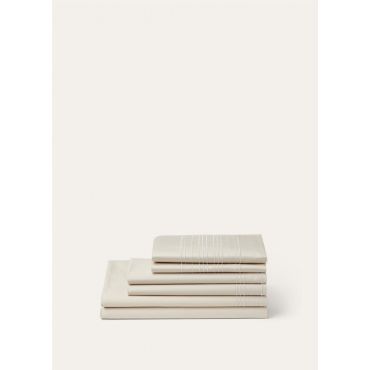 Loro Piana - Embroidered Stripe Bedding Set Organic Cotton, Ivory/White, Size: NR