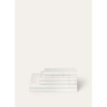 Loro Piana - Embroidered Stripe Bedding Set Organic Cotton, White, Size: NR