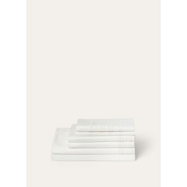 Loro Piana - Embroidered Stripe Bedding Set Organic Cotton, White, Size: NR