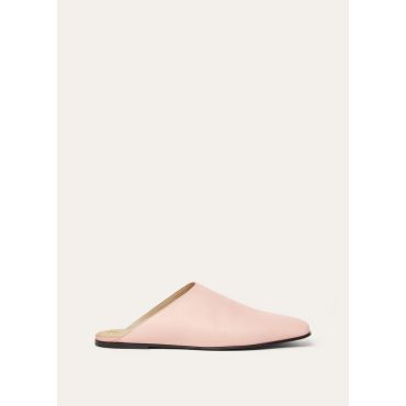 Loro Piana - Alba Flat Mule Waxed Lambskin, Woman, Fluffy Pink, Size: 40