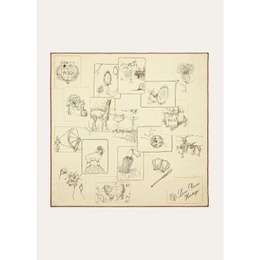 Loro Piana - Loro Piana Heritage Foulard 60 Silk Twill, Woman, Pale Yellow/Dark Brown/Kummel, Size: NR