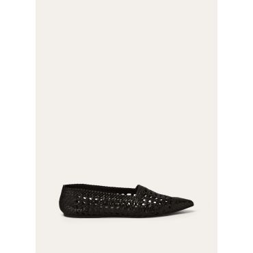 Loro Piana - Ayame Ballerina Woven Leather, Woman, Black, Size: 38