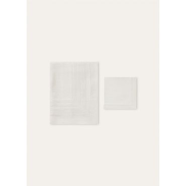 Loro Piana - Embroidered Suitcase Stripe Tablecloth 8 Pax, Shaded White/Biancore, Size: NR