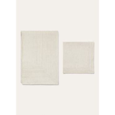 Loro Piana - Embroidered Suitcase Stripe Tablecloth 8 Pax, Biancore/Shaded White, Size: NR