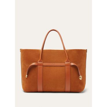 Loro Piana - Ghiera Shopper Large Grained Nubuck/rounded Lth, Woman, Bon Ton Brown/Sun Gold, Size: NR