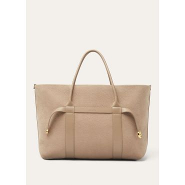 Loro Piana - Ghiera Shopper Large Grained Nubuck/rounded Lth, Woman, Fume Taupe/Sun Gold, Size: NR