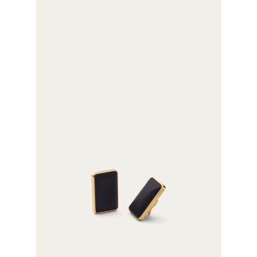 Loro Piana - Bonbon Earrings Satin, Woman, Black/Jewel Sun Gold, Size: NR