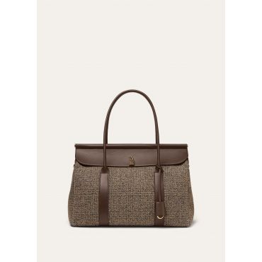 Loro Piana - Loom L37 Mouline' Tweed/rounded Leather, Woman, Heatered Brown/Dark Chocolate/Licorice/Sun Gold, Size: NR