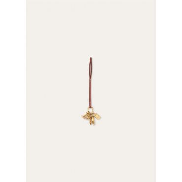 Loro Piana - Anniversary Bag Charm Rounded Leather/brass, Woman, Deep Kummel/Sun Gold, Size: NR