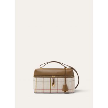 Loro Piana - Extra Bag L27 Belt Linen Jacquard Rndd Lthr, Woman, Tartan/Salty Capers/Sun Gold, Size: NR