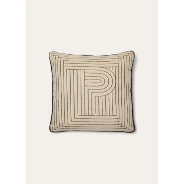 Loro Piana - Loro Piana Labyrinth Cushion Cash, Ivory/Dark Brown, Size: NR