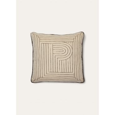 Loro Piana - Loro Piana Labyrinth Cushion Cash, Ivory/Dark Brown, Size: NR