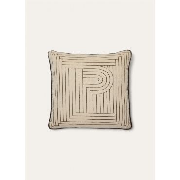 Loro Piana - Loro Piana Labyrinth Cushion Cash, Ivory/Dark Brown, Size: NR