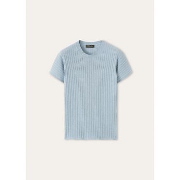 Loro Piana - Baby Coste Ss Crewneck Sweater Baby Cash Gg 12, Woman, Iced Snow Melange, Size: 42