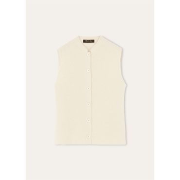 Loro Piana - Loro Fitted Vest Recycled Cash Gg 7, Pure Dunes Melange, Size: 4