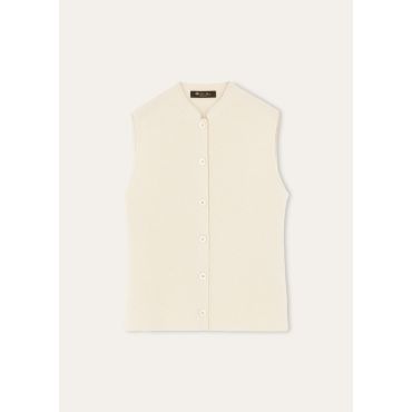 Loro Piana - Loro Fitted Vest Recycled Cash Gg 7, Pure Dunes Melange, Size: 4