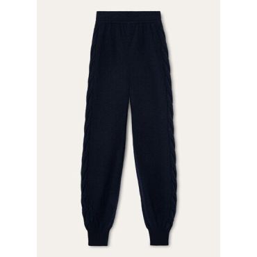 Loro Piana - Napier Trousers Baby Cash Gg 5, Woman, Blue Navy, Size: 38
